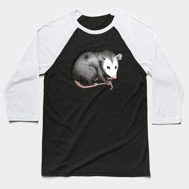 Sweet Possum Baseball T-Shirt by RollingDonutPress